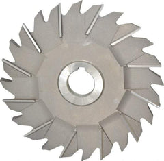 Made in USA - 6" Diam x 3/8" Width of Cut, 24 Teeth, High Speed Steel Side Milling Cutter - Staggered Teeth, Uncoated - Industrial Tool & Supply