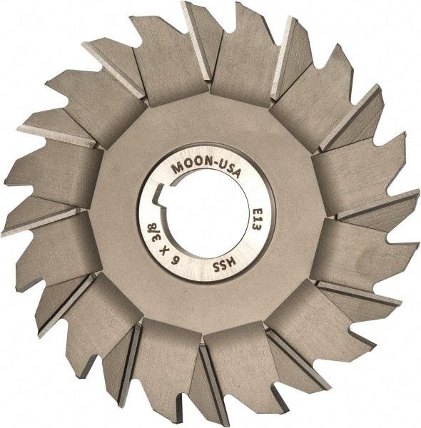 Made in USA - 6" Diam x 3/8" Width of Cut, 24 Teeth, High Speed Steel Side Milling Cutter - Staggered Teeth, Uncoated - Industrial Tool & Supply
