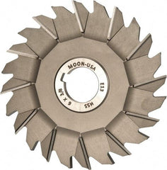 Made in USA - 6" Diam x 3/8" Width of Cut, 24 Teeth, High Speed Steel Side Milling Cutter - Staggered Teeth, Uncoated - Industrial Tool & Supply