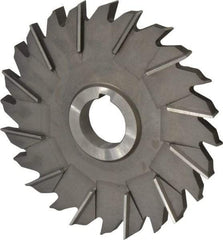 Made in USA - 6" Diam x 1/2" Width of Cut, 24 Teeth, High Speed Steel Side Milling Cutter - Staggered Teeth, Uncoated - Industrial Tool & Supply