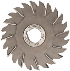 Made in USA - 6" Diam x 5/8" Width of Cut, 24 Teeth, High Speed Steel Side Milling Cutter - Staggered Teeth, Uncoated - Industrial Tool & Supply