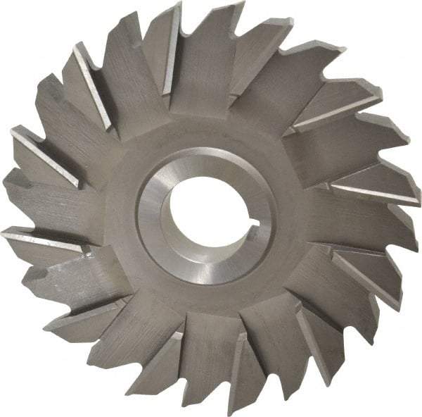 Made in USA - 6" Diam x 3/4" Width of Cut, 24 Teeth, High Speed Steel Side Milling Cutter - Staggered Teeth, Uncoated - Industrial Tool & Supply