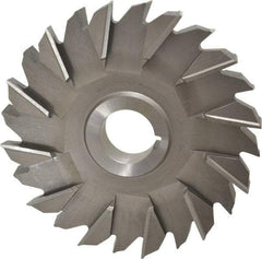 Made in USA - 6" Diam x 3/4" Width of Cut, 24 Teeth, High Speed Steel Side Milling Cutter - Staggered Teeth, Uncoated - Industrial Tool & Supply