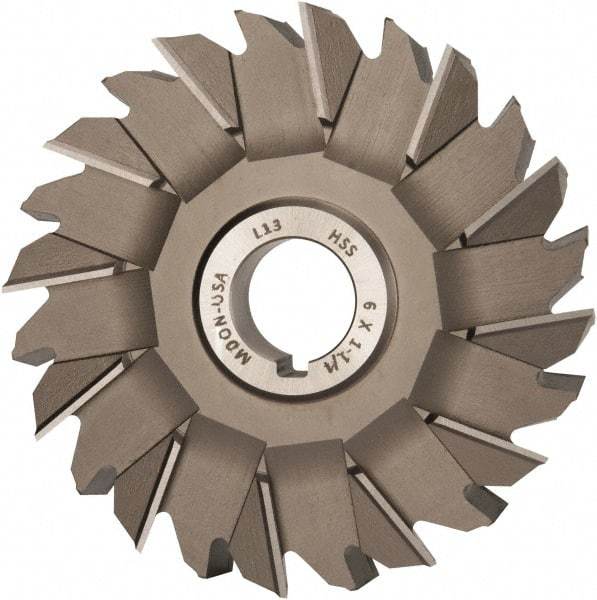 Made in USA - 6" Diam x 1-1/4" Width of Cut, 24 Teeth, High Speed Steel Side Milling Cutter - Staggered Teeth, Uncoated - Industrial Tool & Supply