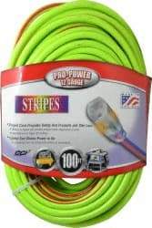 Southwire - 100', 12/3 Gauge/Conductors, Green/Red Outdoor Extension Cord - 1 Receptacle, 15 Amps, 125 VAC, UL SJTW, NEMA 5-15P, 5-15R - Industrial Tool & Supply