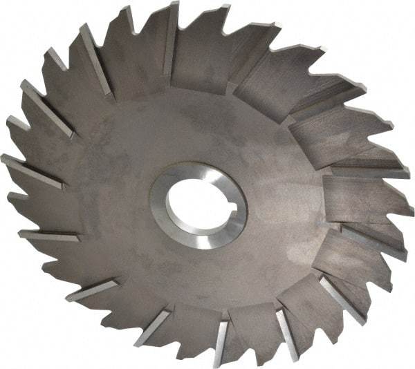 Made in USA - 8" Diam x 1/4" Width of Cut, 28 Teeth, High Speed Steel Side Milling Cutter - Staggered Teeth, Uncoated - Industrial Tool & Supply