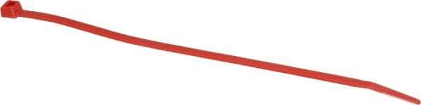 Made in USA - 7.562 Inch Long x 0.18 Inch Wide x 1-7/8 Inch Bundle Diameter, Red, Nylon Standard Cable Tie - 50 Lb. Strength, 0.052 Inch Thick - Industrial Tool & Supply