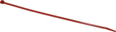 Made in USA - 8-7/8" Long Red Nylon Standard Cable Tie - 40 Lb Tensile Strength, 1.24mm Thick, 3" Max Bundle Diam - Industrial Tool & Supply