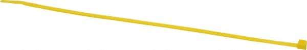 Made in USA - 11-1/4" Long Yellow Nylon Standard Cable Tie - 50 Lb Tensile Strength, 1.32mm Thick, 2" Max Bundle Diam - Industrial Tool & Supply