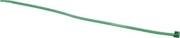 Made in USA - 11-1/4" Long Green Nylon Standard Cable Tie - 50 Lb Tensile Strength, 1.32mm Thick, 2" Max Bundle Diam - Industrial Tool & Supply