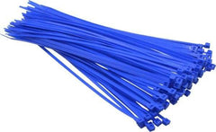 Made in USA - 11-1/4" Long Blue Nylon Standard Cable Tie - 50 Lb Tensile Strength, 1.32mm Thick, 4" Max Bundle Diam - Industrial Tool & Supply