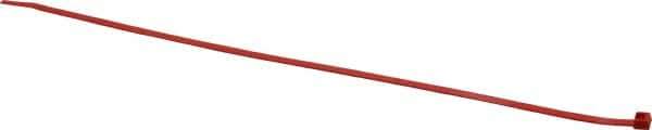Made in USA - 14-1/4" Long Red Nylon Standard Cable Tie - 50 Lb Tensile Strength, 1.32mm Thick, 4" Max Bundle Diam - Industrial Tool & Supply