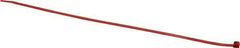 Made in USA - 14-1/4" Long Red Nylon Standard Cable Tie - 50 Lb Tensile Strength, 1.32mm Thick, 4" Max Bundle Diam - Industrial Tool & Supply