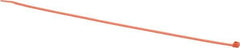 Made in USA - 14-1/4" Long Orange Nylon Standard Cable Tie - 50 Lb Tensile Strength, 1.32mm Thick, 4" Max Bundle Diam - Industrial Tool & Supply