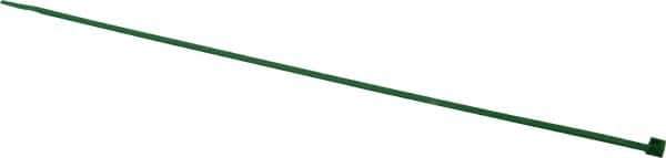 Made in USA - 14-1/4" Long Green Nylon Standard Cable Tie - 50 Lb Tensile Strength, 1.32mm Thick, 8" Max Bundle Diam - Industrial Tool & Supply