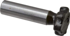 Made in USA - 7/8" Diam x 7/32" Face Width, Carbide-Tipped, 6 Teeth, Shank Connection Woodruff Keyseat Cutter - Uncoated, 2-7/32" OAL x 1/2" Shank, Staggered Teeth, ANSI 707, Old Standard 12 - Industrial Tool & Supply