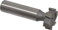 Made in USA - 7/8" Diam x 1/4" Face Width, Carbide-Tipped, 6 Teeth, Shank Connection Woodruff Keyseat Cutter - Uncoated, 2-1/4" OAL x 1/2" Shank, Staggered Teeth, ANSI 807, Old Standard A - Industrial Tool & Supply