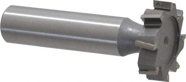 Made in USA - 1" Diam x 1/4" Face Width, Carbide-Tipped, 8 Teeth, Shank Connection Woodruff Keyseat Cutter - Uncoated, 2-1/4" OAL x 1/2" Shank, Staggered Teeth, ANSI 808, Old Standard 15 - Industrial Tool & Supply