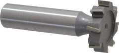 Made in USA - 1" Diam x 1/4" Face Width, Carbide-Tipped, 8 Teeth, Shank Connection Woodruff Keyseat Cutter - Uncoated, 2-1/4" OAL x 1/2" Shank, Staggered Teeth, ANSI 808, Old Standard 15 - Industrial Tool & Supply