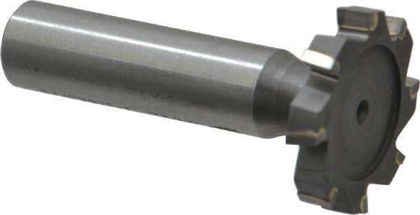 Made in USA - 1-1/8" Diam x 3/16" Face Width, Carbide-Tipped, 8 Teeth, Shank Connection Woodruff Keyseat Cutter - Uncoated, 2-3/16" OAL x 1/2" Shank, Staggered Teeth, ANSI 609, Old Standard 16 - Industrial Tool & Supply