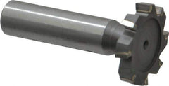 Made in USA - 1-1/8" Diam x 3/16" Face Width, Carbide-Tipped, 8 Teeth, Shank Connection Woodruff Keyseat Cutter - Uncoated, 2-3/16" OAL x 1/2" Shank, Staggered Teeth, ANSI 609, Old Standard 16 - Industrial Tool & Supply