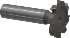 Made in USA - 1-1/4" Diam x 3/16" Face Width, Carbide-Tipped, 8 Teeth, Shank Connection Woodruff Keyseat Cutter - Uncoated, 2-3/16" OAL x 1/2" Shank, Staggered Teeth, ANSI 610, Old Standard 19 - Industrial Tool & Supply