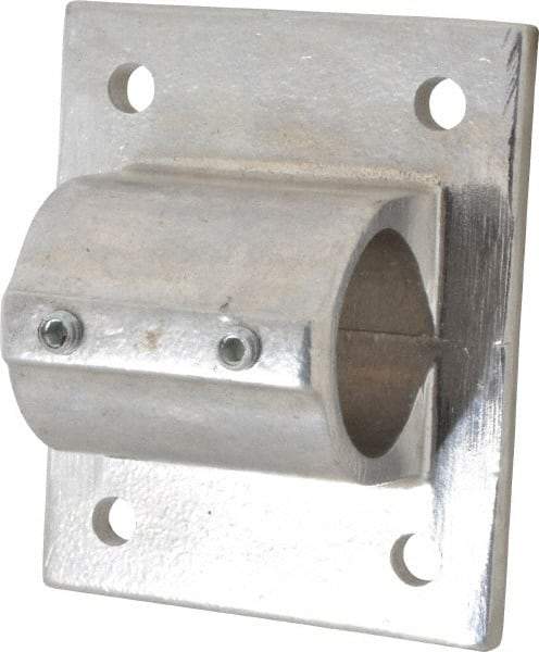 Hollaender - 1-1/2" Pipe, Wall Mount Flange, Aluminum Alloy Flange Pipe Rail Fitting - Bright Finish - Industrial Tool & Supply