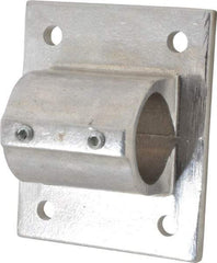 Hollaender - 1-1/2" Pipe, Wall Mount Flange, Aluminum Alloy Flange Pipe Rail Fitting - Bright Finish - Industrial Tool & Supply