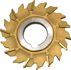 Made in USA - 3" Diam x 1/4" Width of Cut, 18 Teeth, High Speed Steel Side Milling Cutter - Staggered Teeth, TiN Coated - Industrial Tool & Supply