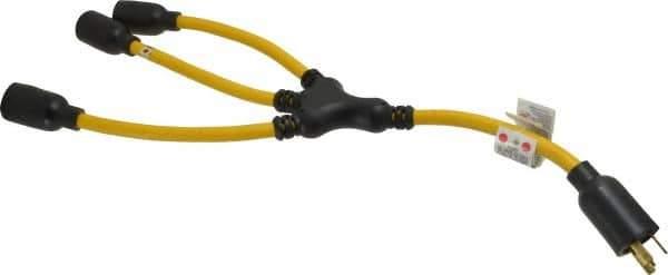 Southwire - 3 Outlets, 125 VAC, 20 Amp, Yellow and Black, W Adapter - L5-20P, L5-20R NEMA Configuration, 20 Inch Long, UL Listed - Industrial Tool & Supply