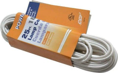 Southwire - 25', 18/2 Gauge/Conductors, White Indoor Replacement Cord - 2 Receptacles, 10 Amps, UL SPT-1 - Industrial Tool & Supply
