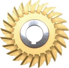 Made in USA - 4" Diam x 1/4" Width of Cut, 24 Teeth, High Speed Steel Side Milling Cutter - Straight Teeth, TiN Coated - Industrial Tool & Supply