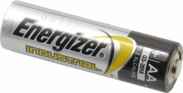 Ability One - Size AA, Alkaline, Standard Battery - 1.5 Volts, Button Tab Terminal - Industrial Tool & Supply