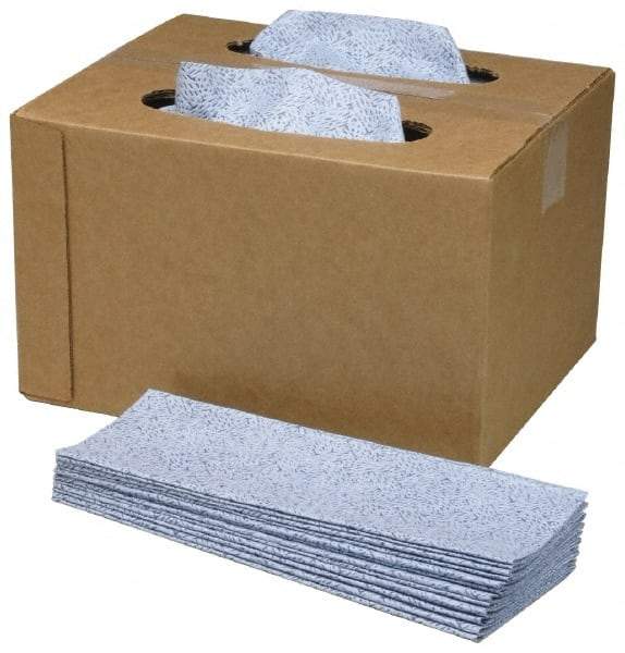 Ability One - Flat Fold Microfiber Wipes - Box, 16-1/2" x 11-1/2" Sheet Size, Blue - Industrial Tool & Supply