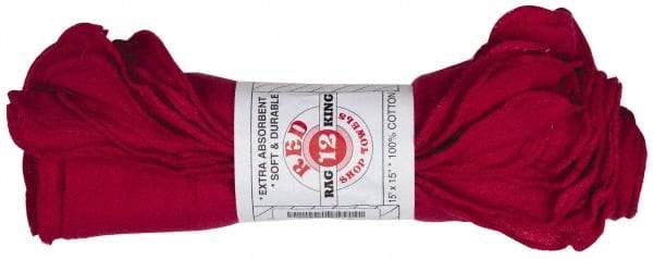 Ability One - 16 Inch Long x 15 Inch Wide Cotton Shop Cloths - Red - Industrial Tool & Supply