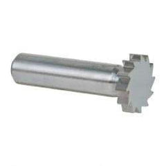 Made in USA - 7/8" Diam x 3/16" Face Width, Solid Carbide, 12 Teeth, Shank Connection Woodruff Keyseat Cutter - Uncoated, 2-3/16" OAL x 1/2" Shank, Straight Teeth, ANSI 607, Old Standard 11 - Industrial Tool & Supply