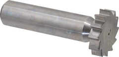 Made in USA - 7/8" Diam x 7/32" Face Width, Solid Carbide, 12 Teeth, Shank Connection Woodruff Keyseat Cutter - Uncoated, 2-7/32" OAL x 1/2" Shank, Straight Teeth, ANSI 707, Old Standard 12 - Industrial Tool & Supply