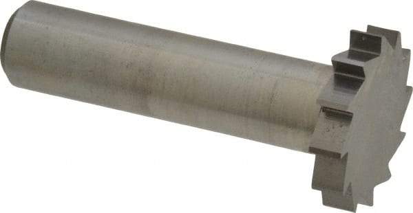 Made in USA - 1" Diam x 3/16" Face Width, Solid Carbide, 12 Teeth, Shank Connection Woodruff Keyseat Cutter - Uncoated, 2-3/16" OAL x 1/2" Shank, Straight Teeth, ANSI 608, Old Standard 13 - Industrial Tool & Supply