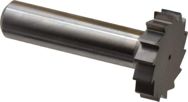 Made in USA - 1-1/8" Diam x 1/4" Face Width, Solid Carbide, 14 Teeth, Shank Connection Woodruff Keyseat Cutter - Uncoated, 2-1/4" OAL x 1/2" Shank, Straight Teeth, ANSI 809, Old Standard 18 - Industrial Tool & Supply