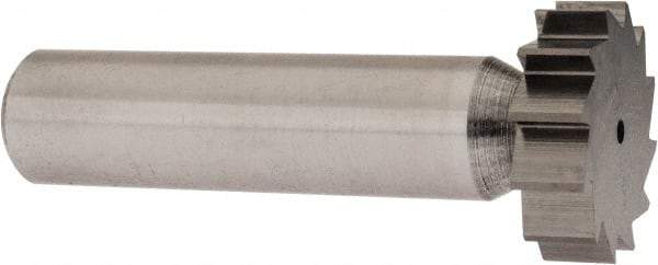 Made in USA - 7/8" Diam x 1/4" Face Width, Carbide-Tipped, 12 Teeth, Shank Connection Woodruff Keyseat Cutter - Uncoated, 2-1/4" OAL x 1/2" Shank, Straight Teeth, ANSI 807, Old Standard A - Industrial Tool & Supply