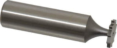 Made in USA - 1/2" Diam x 1/16" Face Width, High Speed Steel, 10 Teeth, Shank Connection Woodruff Keyseat Cutter - Uncoated, 2-1/16" OAL x 1/2" Shank, Straight Teeth, ANSI 204, Old Standard 1 - Industrial Tool & Supply