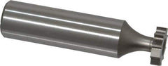 Made in USA - 1/2" Diam x 1/8" Face Width, High Speed Steel, 10 Teeth, Shank Connection Woodruff Keyseat Cutter - Uncoated, 2-1/8" OAL x 1/2" Shank, Straight Teeth, ANSI 404, Old Standard 3 - Industrial Tool & Supply