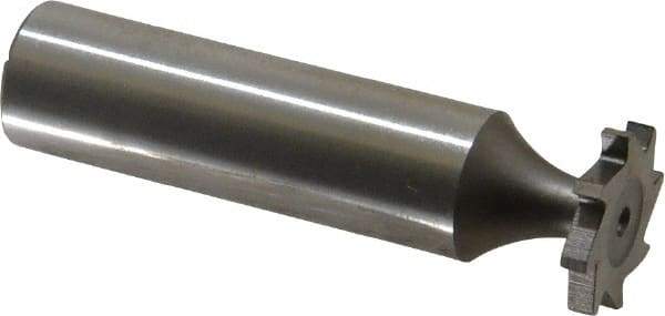Made in USA - 5/8" Diam x 3/32" Face Width, High Speed Steel, 8 Teeth, Shank Connection Woodruff Keyseat Cutter - Uncoated, 2-3/32" OAL x 1/2" Shank, Straight Teeth, ANSI 305, Old Standard 4 - Industrial Tool & Supply
