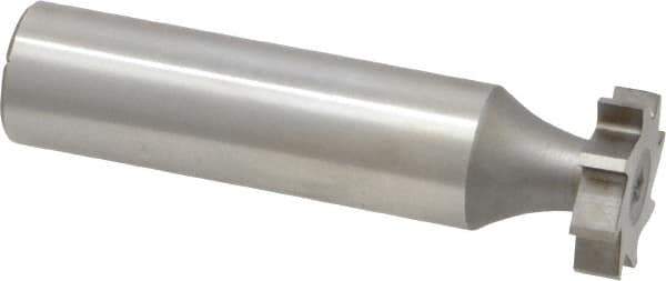 Made in USA - 5/8" Diam x 5/32" Face Width, High Speed Steel, 8 Teeth, Shank Connection Woodruff Keyseat Cutter - Uncoated, 2-5/32" OAL x 1/2" Shank, Straight Teeth, ANSI 505, Old Standard 6 - Industrial Tool & Supply