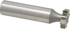 Made in USA - 5/8" Diam x 5/32" Face Width, High Speed Steel, 8 Teeth, Shank Connection Woodruff Keyseat Cutter - Uncoated, 2-5/32" OAL x 1/2" Shank, Straight Teeth, ANSI 505, Old Standard 6 - Industrial Tool & Supply