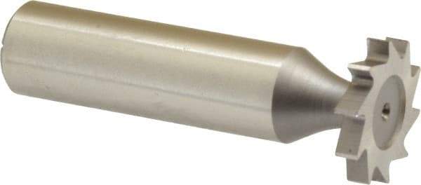 Made in USA - 3/4" Diam x 1/8" Face Width, High Speed Steel, 10 Teeth, Shank Connection Woodruff Keyseat Cutter - Uncoated, 2-1/8" OAL x 1/2" Shank, Straight Teeth, ANSI 406, Old Standard 7 - Industrial Tool & Supply