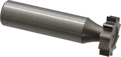 Made in USA - 3/4" Diam x 3/16" Face Width, High Speed Steel, 10 Teeth, Shank Connection Woodruff Keyseat Cutter - Uncoated, 2-3/16" OAL x 1/2" Shank, Straight Teeth, ANSI 606, Old Standard 9 - Industrial Tool & Supply