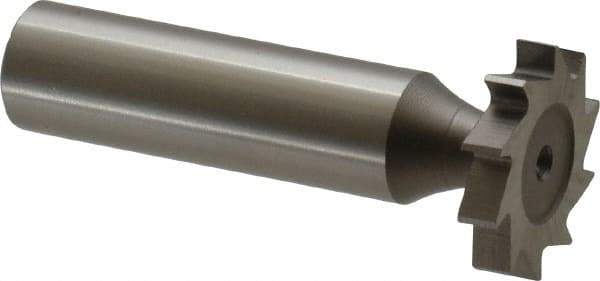 Made in USA - 7/8" Diam x 5/32" Face Width, High Speed Steel, 10 Teeth, Shank Connection Woodruff Keyseat Cutter - Uncoated, 2-5/32" OAL x 1/2" Shank, Straight Teeth, ANSI 507, Old Standard 10 - Industrial Tool & Supply