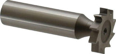 Made in USA - 7/8" Diam x 5/32" Face Width, High Speed Steel, 10 Teeth, Shank Connection Woodruff Keyseat Cutter - Uncoated, 2-5/32" OAL x 1/2" Shank, Straight Teeth, ANSI 507, Old Standard 10 - Industrial Tool & Supply