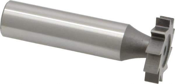 Made in USA - 7/8" Diam x 3/16" Face Width, High Speed Steel, 10 Teeth, Shank Connection Woodruff Keyseat Cutter - Uncoated, 2-3/16" OAL x 1/2" Shank, Straight Teeth, ANSI 607, Old Standard 11 - Industrial Tool & Supply